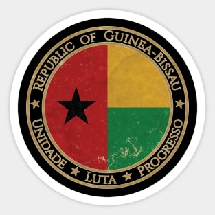 Vintage Republic of Guinea Bissau Africa African Flag Sticker